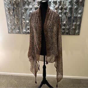 🔥 Leopard Print Sheer Shawl
